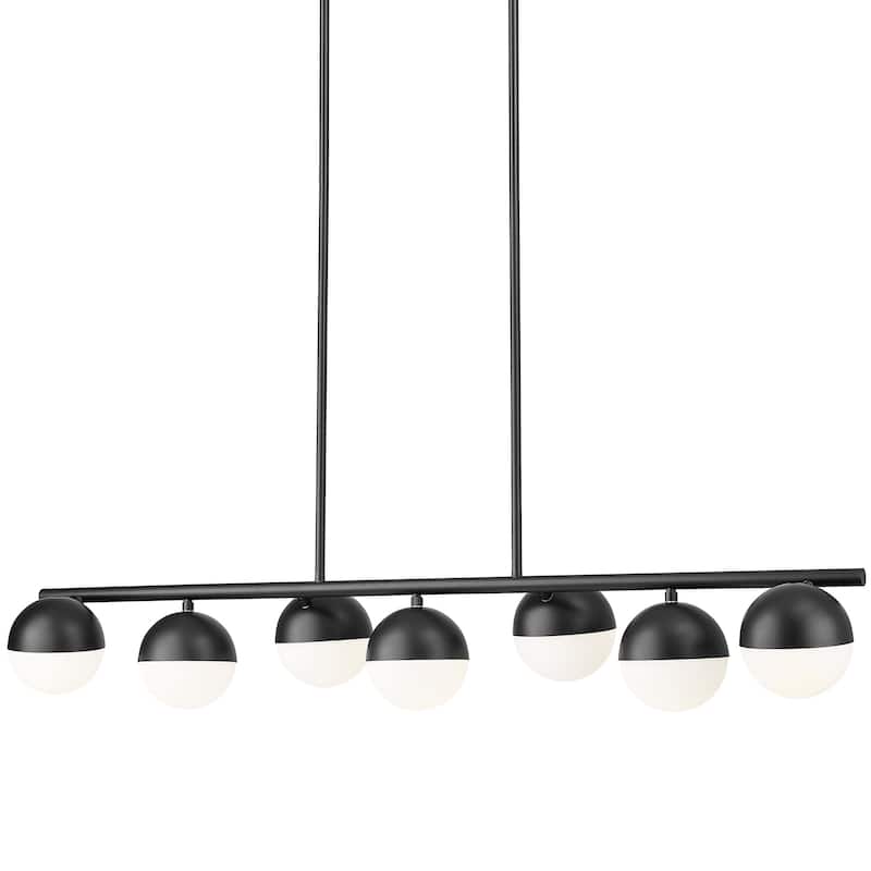 Z-Lite 7517-7L Realm Sphere 7 Light 54" Wide Linear Chandelier - Matte Black