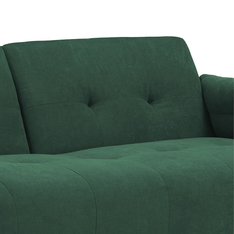 75" Convertible Sleeper Futon Sofa Bed With Adjustable Tufted Back