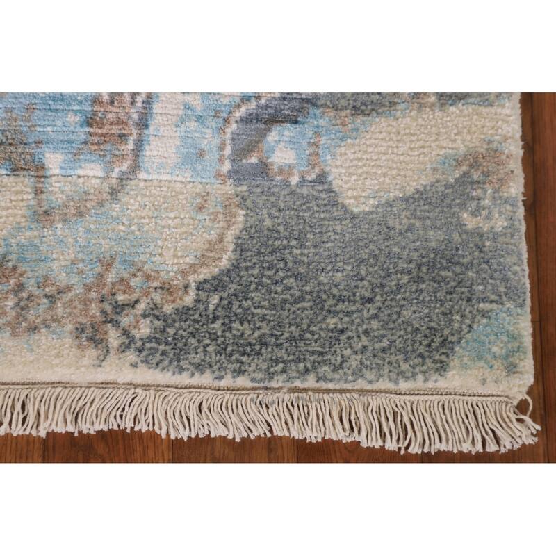 Modern Abstract Accent Rug Hand-Knotted Wool Carpet - 2'8"x 4'10"