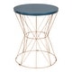 preview thumbnail 11 of 37, Kate and Laurel Mendel Round Metal End Table - 16x16x20 Blue