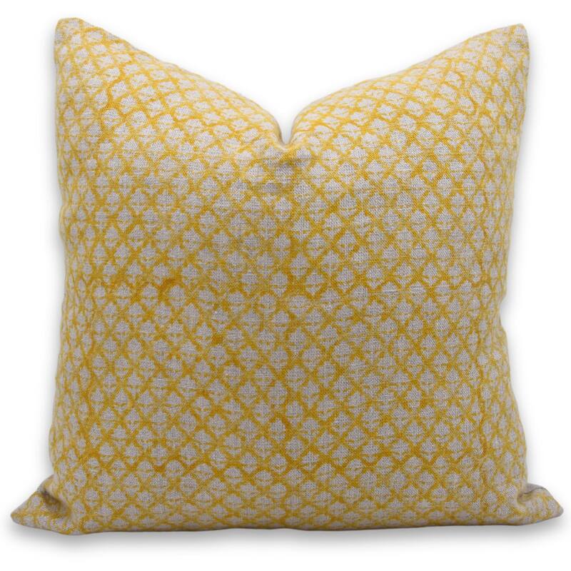 Fabdivine Rustic Accent Cushion Cover Thick Linen for Sofa Chair or Bed Home Fall Décor Pillowcase, Mustard, Pinkcity - Pillow Covers - Pink City- Yellow - 16" x 16"