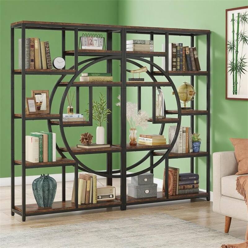 Geometric Half-Moon Bookcase
