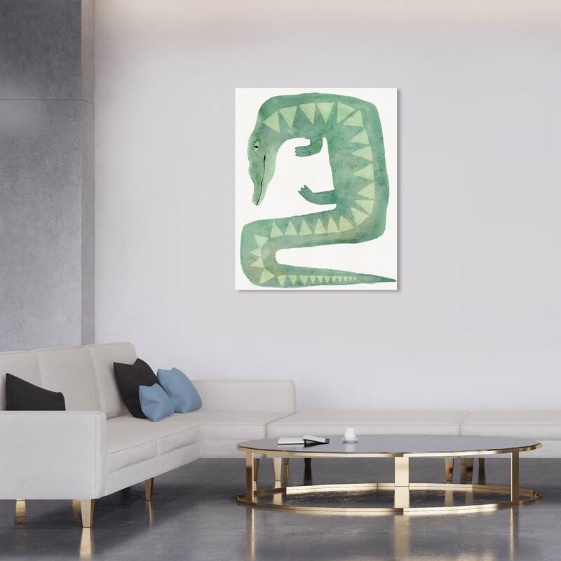 Wynwood Studio Canvas Animals Dos Gator Green and Modern & Contemporary Wall Art Canvas Print - 36 x 30