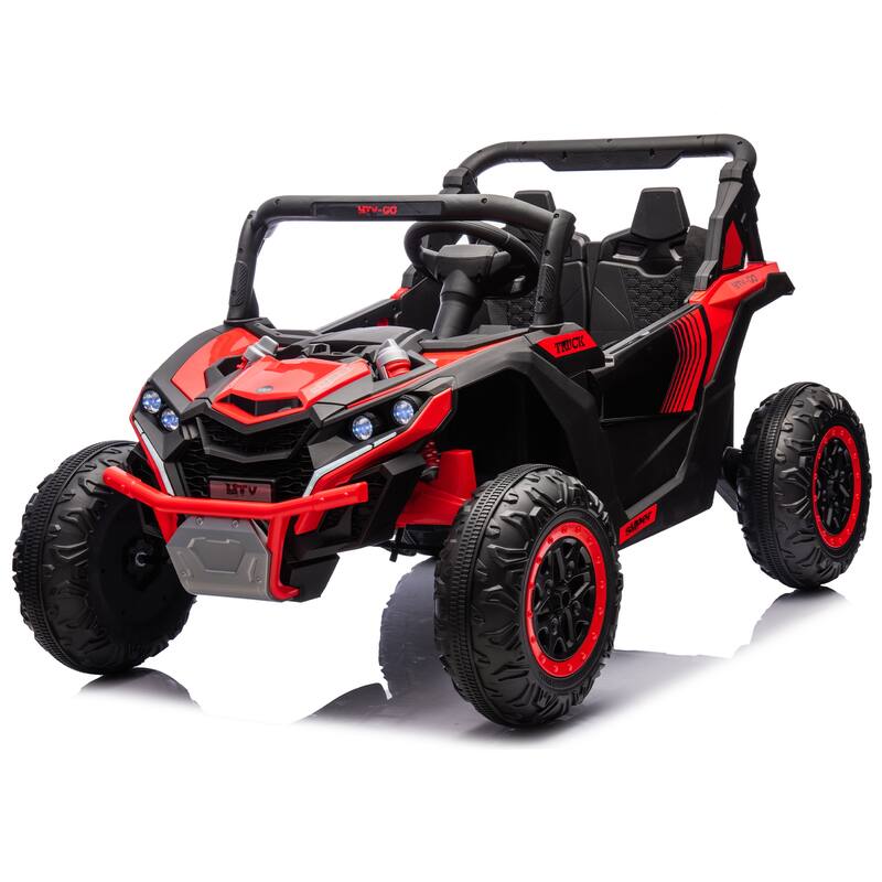 Electric Vehicle for Kids with Parent Remote Control, Ride on Car with Seat Belt, Off-Road Vehicle with Battery Indicator, Red - Red