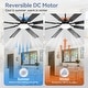 preview thumbnail 86 of 93, 48"/52"/60"/72" Modern Black LED Ceiling Fan with Light Remote (3/5/6/8/12 Reversible Blades)