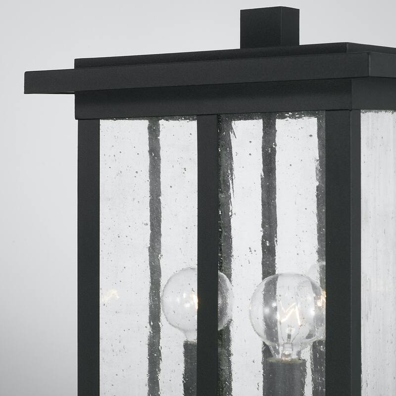Barrett 18" Tall 3-light Outdoor Post Lantern w/ Antiqued Glass