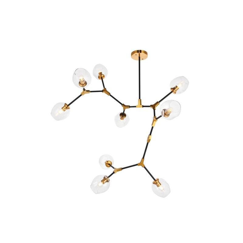 Cavoli 9 light in Light Antique Brass and Flat Black Pendant - Light Antique Brass and Flat Black - Light Antique Brass and Flat Black