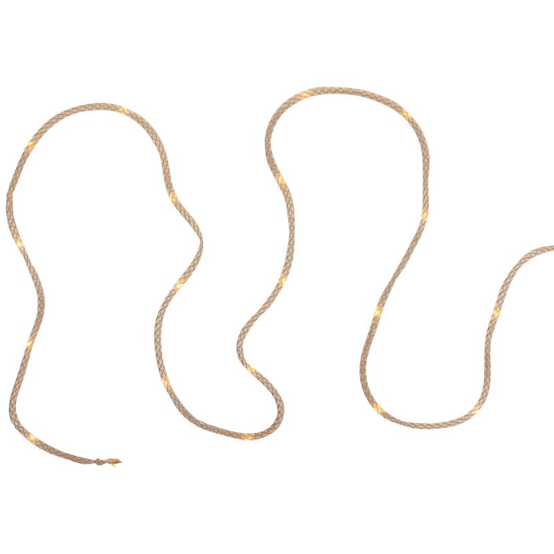Pre-Lit Battery Operated Rope Christmas Garland - 6.75' x .25" - Warm White Lights
