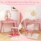 preview thumbnail 8 of 28, Costway Kids Vanity Set Princess Vanity Table & Chair Set with Lighted - See Details