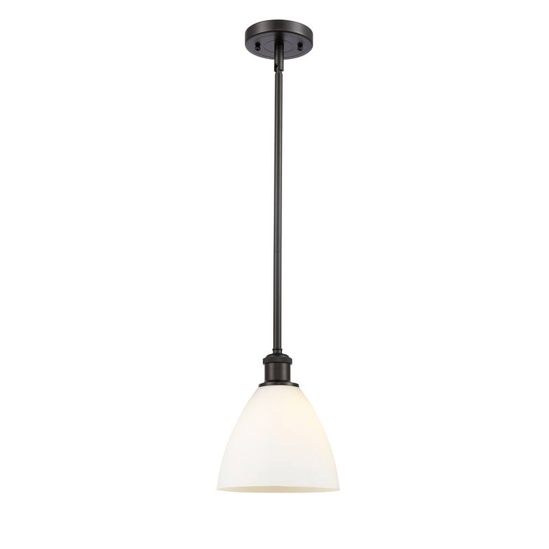 Innovations Lighting Bristol Glass 1 Light 8" Mini Pendant - Oil Rubbed Bronze/Matte White