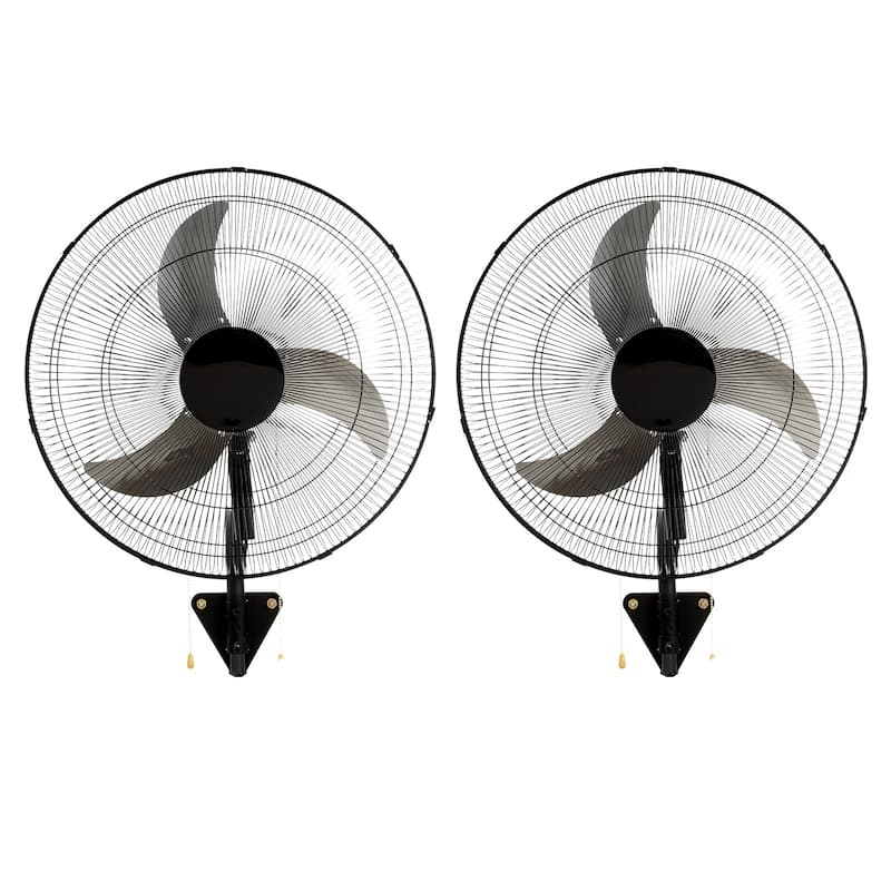 Wall Mount Fan, 2 PCS 18 inch Oscillating, 3-speed High Velocity Max, 4000 CFM Industrial Wall Fan, Commercial, Residential - Black