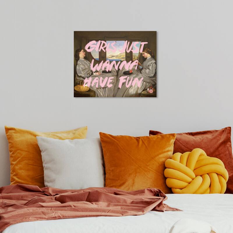 Wynwood Studio Canvas Fashion and Glam Girls Just Wanna Pink and Light Pink Modern & Contemporary Wall Art Canvas Print - 16 x 20