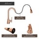 preview thumbnail 5 of 4, Copper Pull Down Kitchen Faucet with Deck Plate Modern Style - 8.4x16"