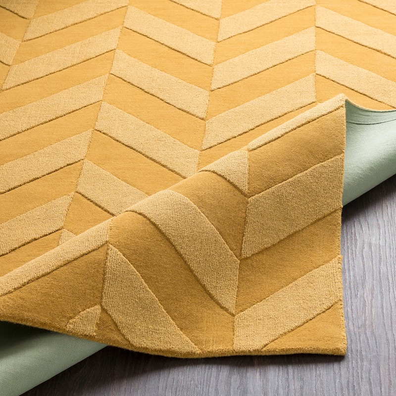 Hand-Woven Ann Tone-on-Tone Zig-Zag Wool Area Rug