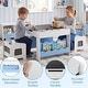 preview thumbnail 12 of 31, Costway Wooden Kids Table and Chairs Set with Double-sided Tabletop,