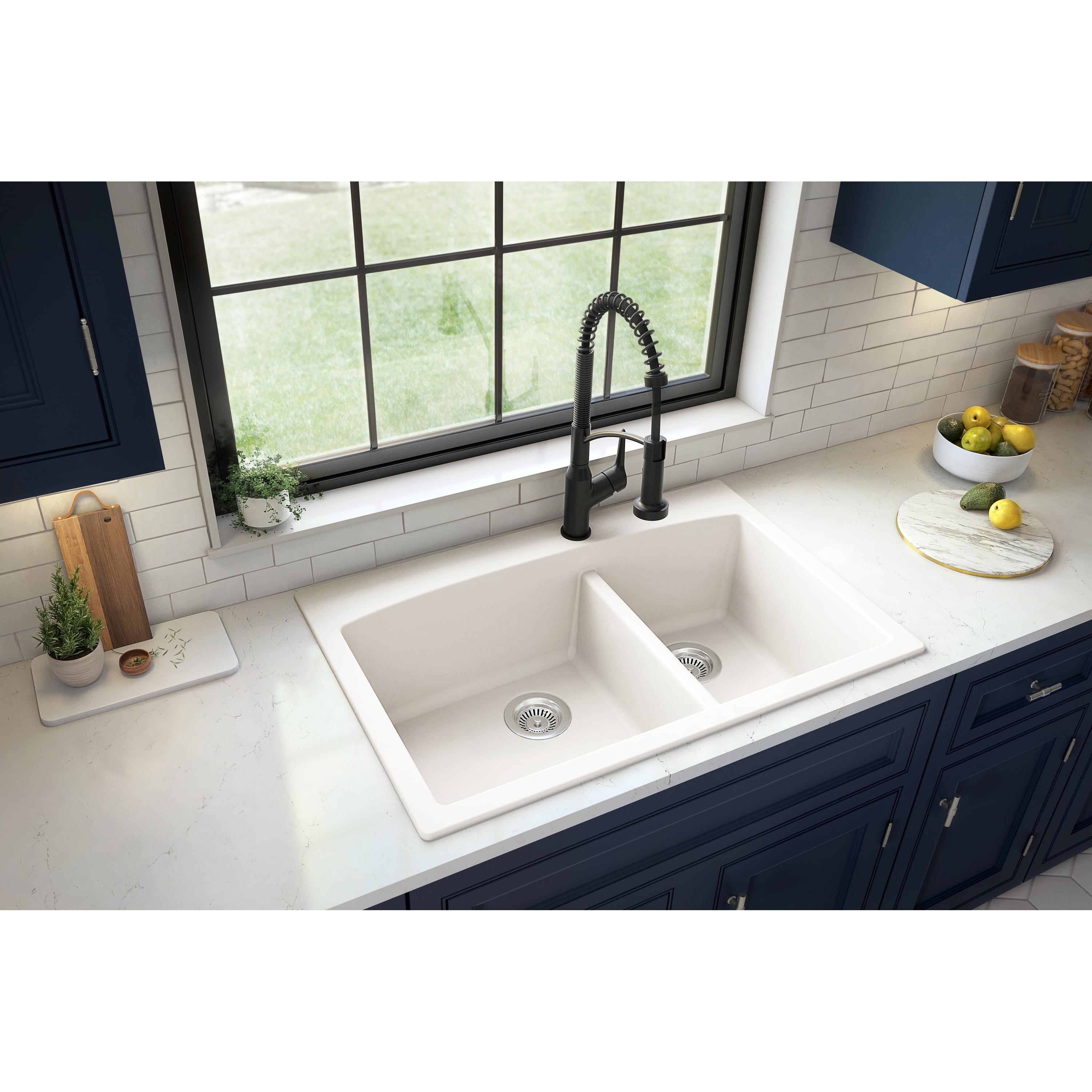 Karran Drop In Quartz 33 In 1 Hole 60 40 Double Bowl Kitchen Sink Kit On Sale Overstock 31827616 You'll receive email and feed alerts when new items arrive. overstock com