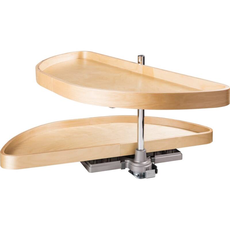 Hardware Resources 28" Diameter Half Moon Two Shelf Lazy Susan with