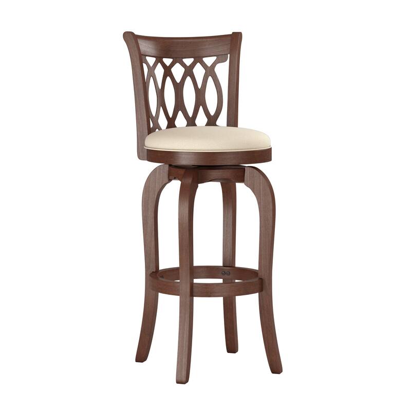 Verona Linen Scroll-back Swivel 29-inch Bar Stool by iNSPIRE Q Classic