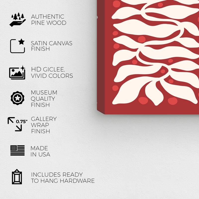 Wynwood Studio Canvas Floral and Botanical Burgundy Toast and Vines Red Modern & Contemporary Wall Art Canvas Print