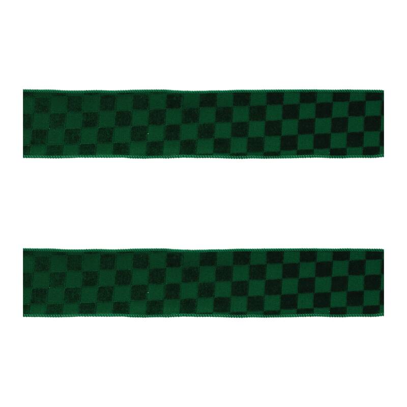 Checkered Texture Wired Ribbon (Set of 2)