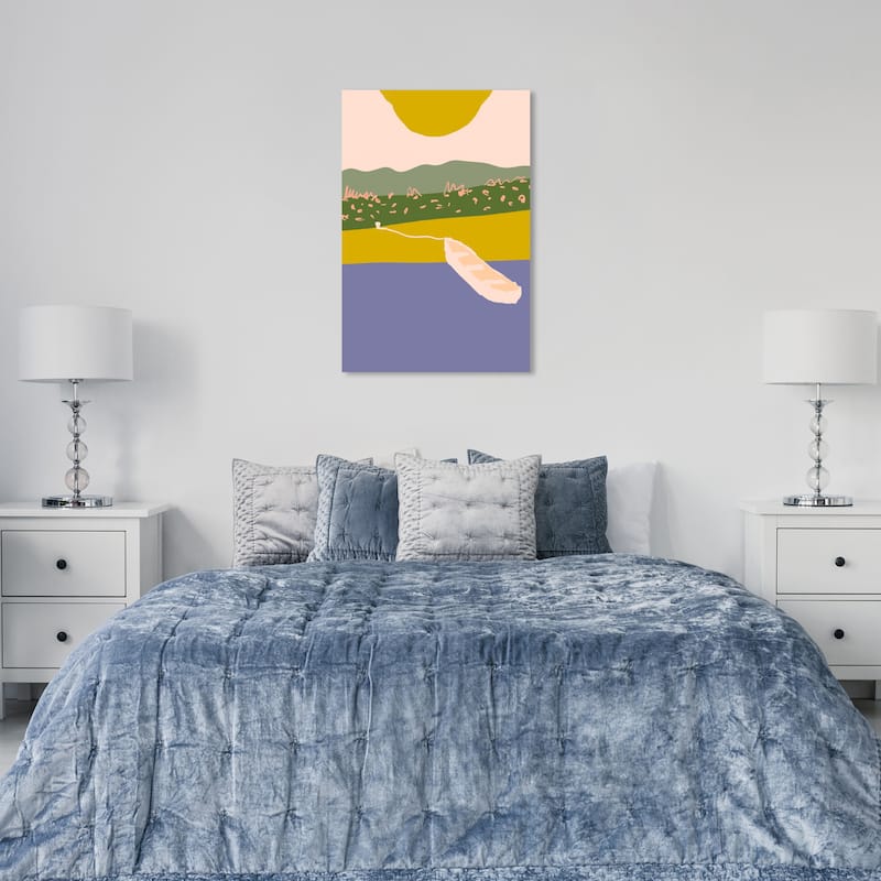 Wynwood Studio Canvas Transportation The Boat Yellow and Mustard Modern & Contemporary Wall Art Canvas Print - 36 x 24