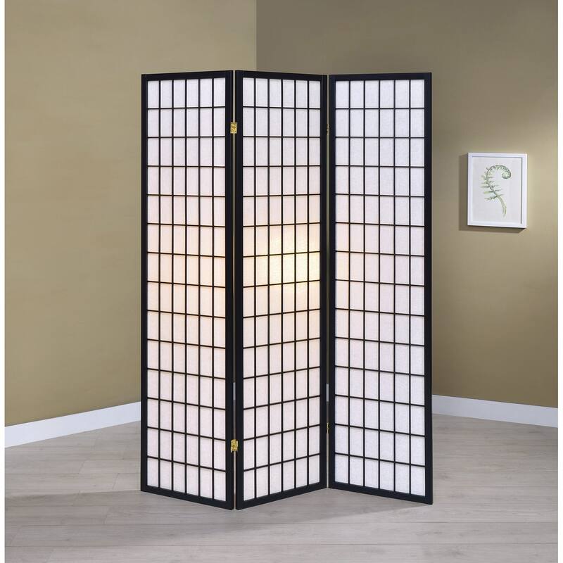 3-Panel Folding Screen In Black And White