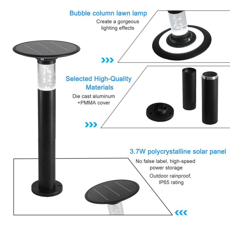 Modern Solar Lawn Light With Dimmable LED
