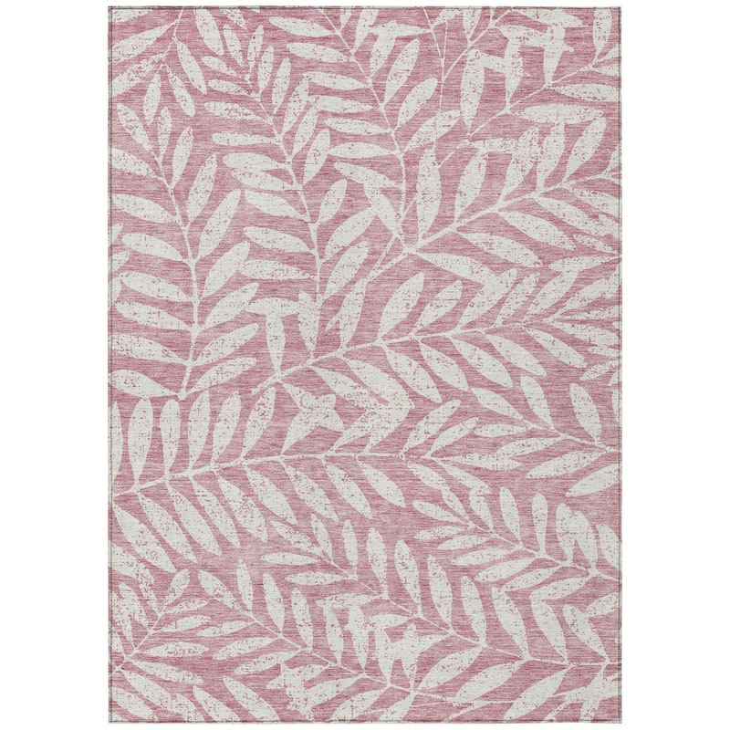 Machine Washable Indoor/ Outdoor Chantille Palm Rug