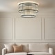 preview thumbnail 13 of 23, Modern Glam Black / Antique Bronze 4/10-Light Glass Drum Flush Mount Contemporary Ceiling Light For Living Room Entryway W21'' - Matte Black