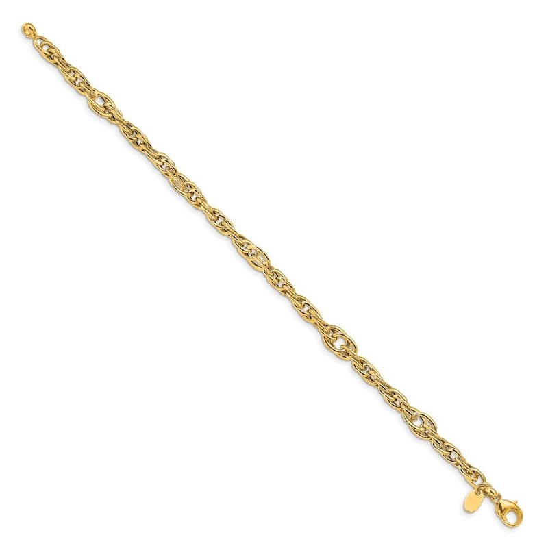 Curata 4.5mm 14k Gold Polished Link Bracelet 7.5 Inch