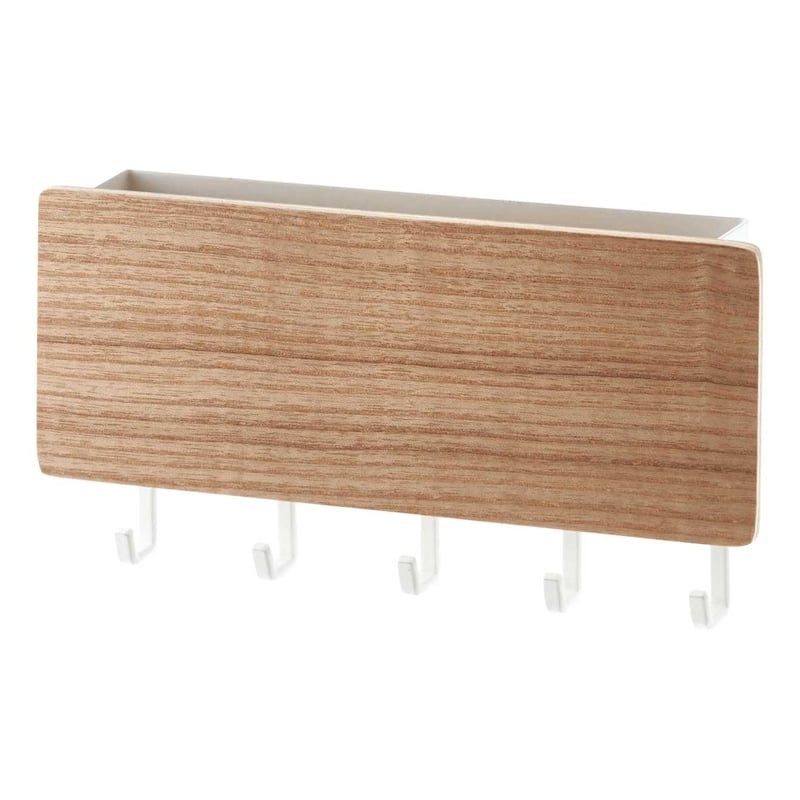 Yamazaki Home Magnetic Key Rack, Steel and Wood, Holds 2 lbs - L 1.18 x W 7.09 x H 3.74 inches