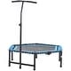 preview thumbnail 1 of 18, Soozier Portable & Foldable Small Exercise Trampoline with 3-Level Adjustable T-Bar, Great for Adults Working Out Blue