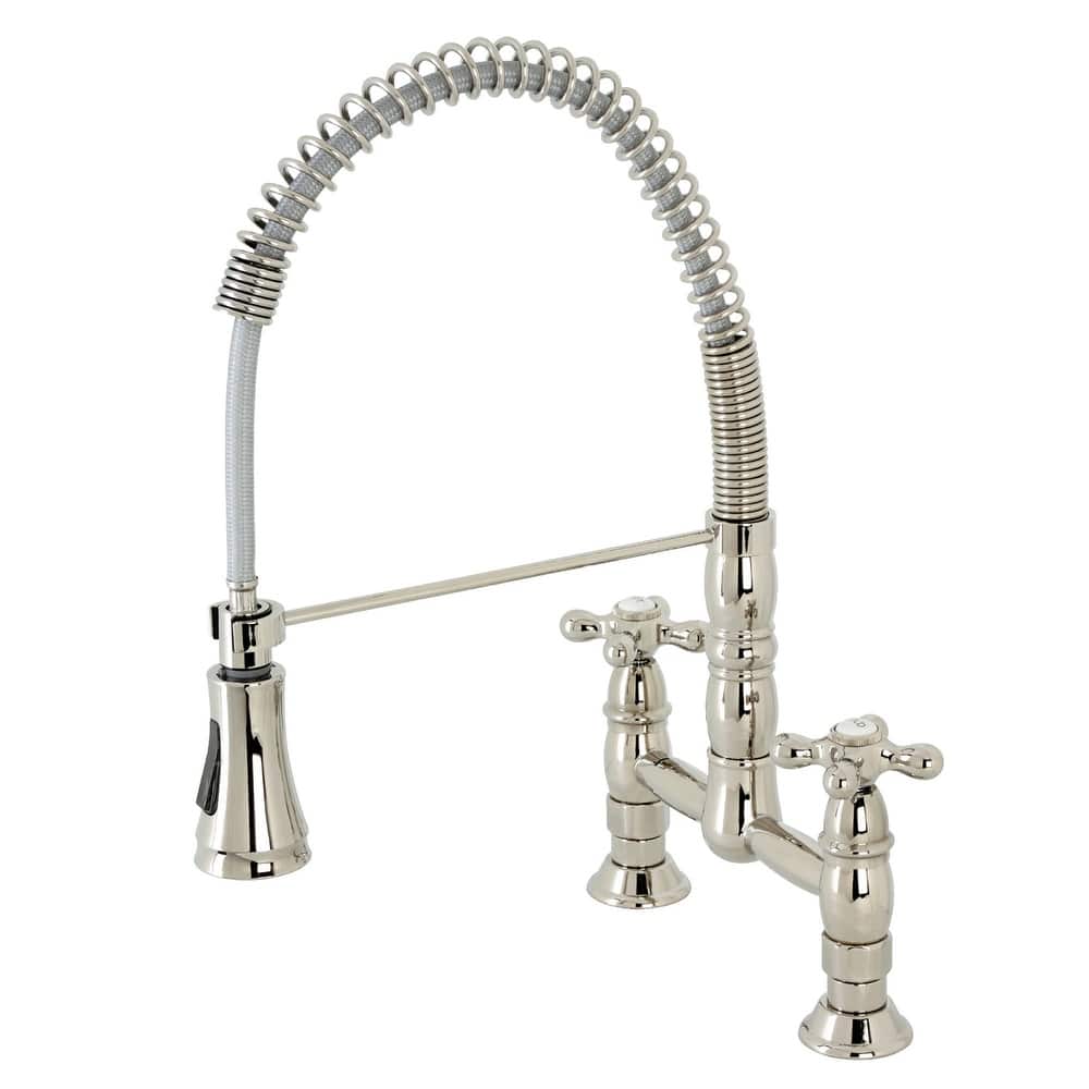 Kingston Brass Heritage 1.8 GPM Widespread Bridge Pull Down Kitchen