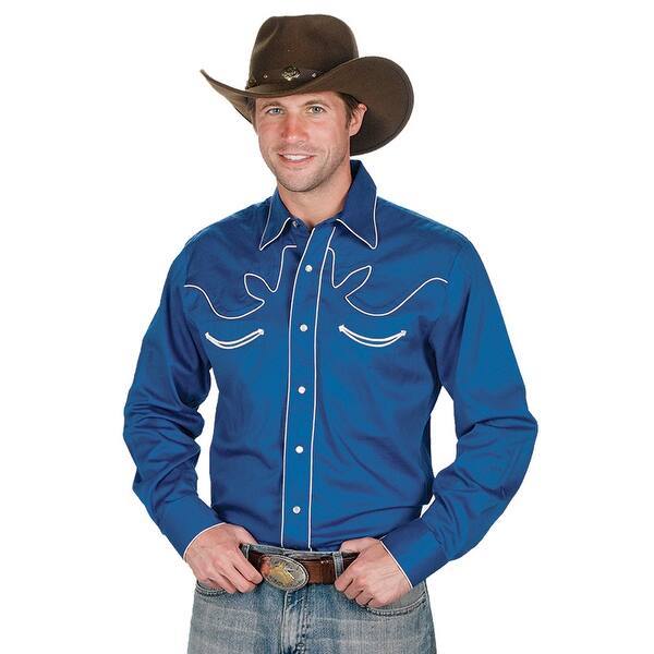 Shop Men S 100 Cotton Retro Western Cowboy Shirt Overstock