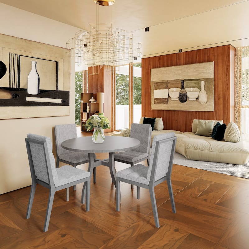 Tufted Upholstery Modern Dining Chairs Set of 2 - Sleek Comfort for Every Space - Gray+Oak