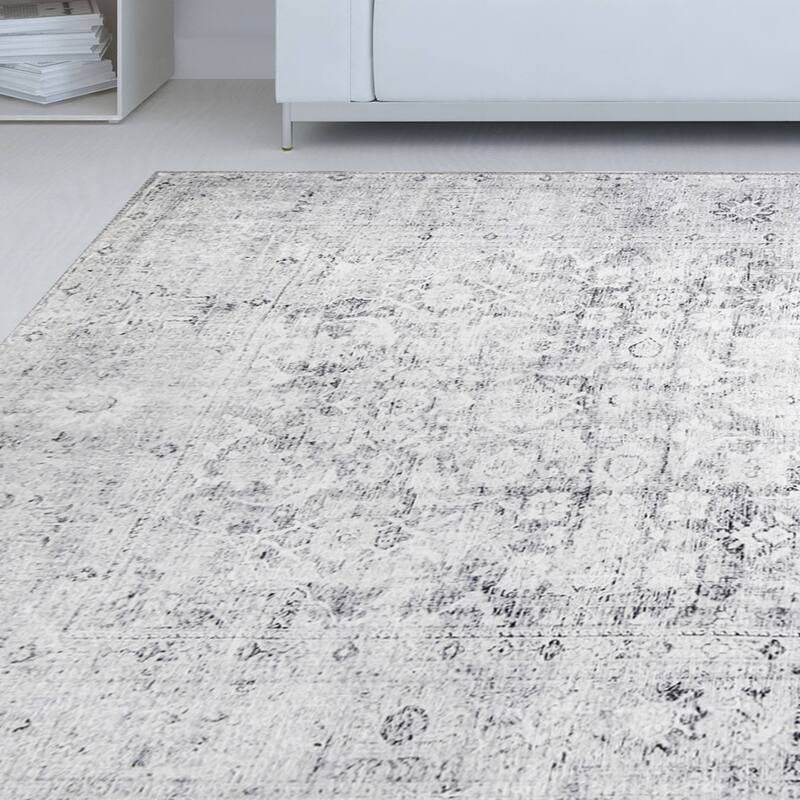 Superior Huda Distressed Rustic Oriental Medallion Indoor Area Rug