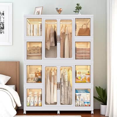 KISRAIS Portable Children's Wardrobe Closet Storage Organizer for Clothes