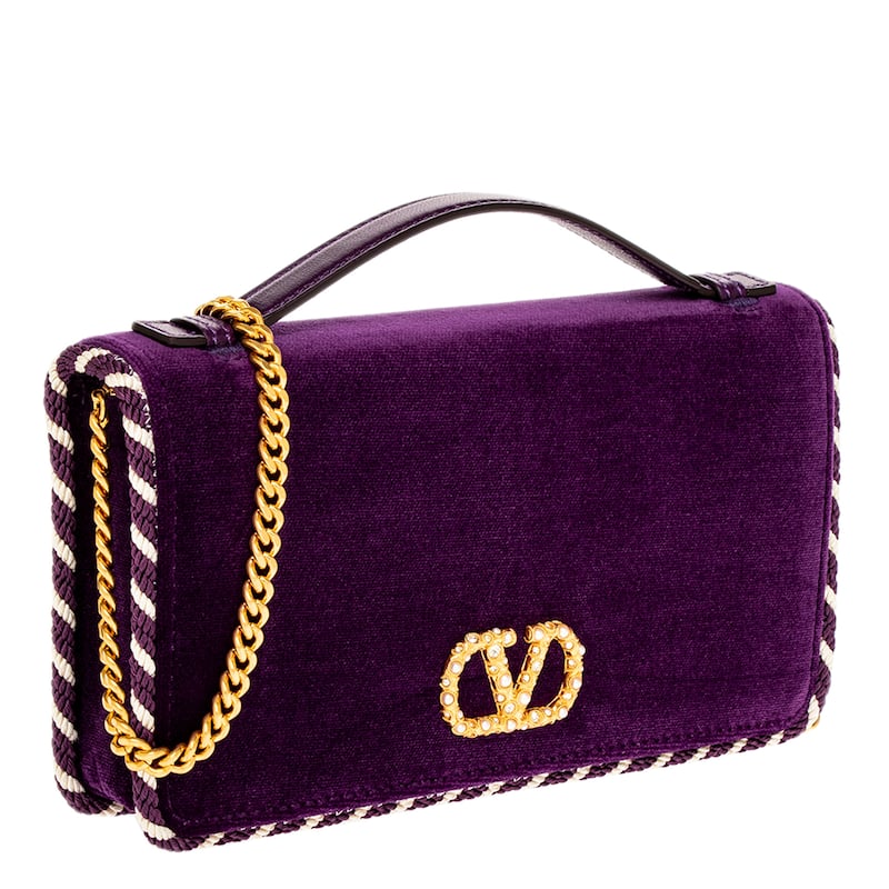 Valentino VLogo Mini Velvet Crossbody Bag