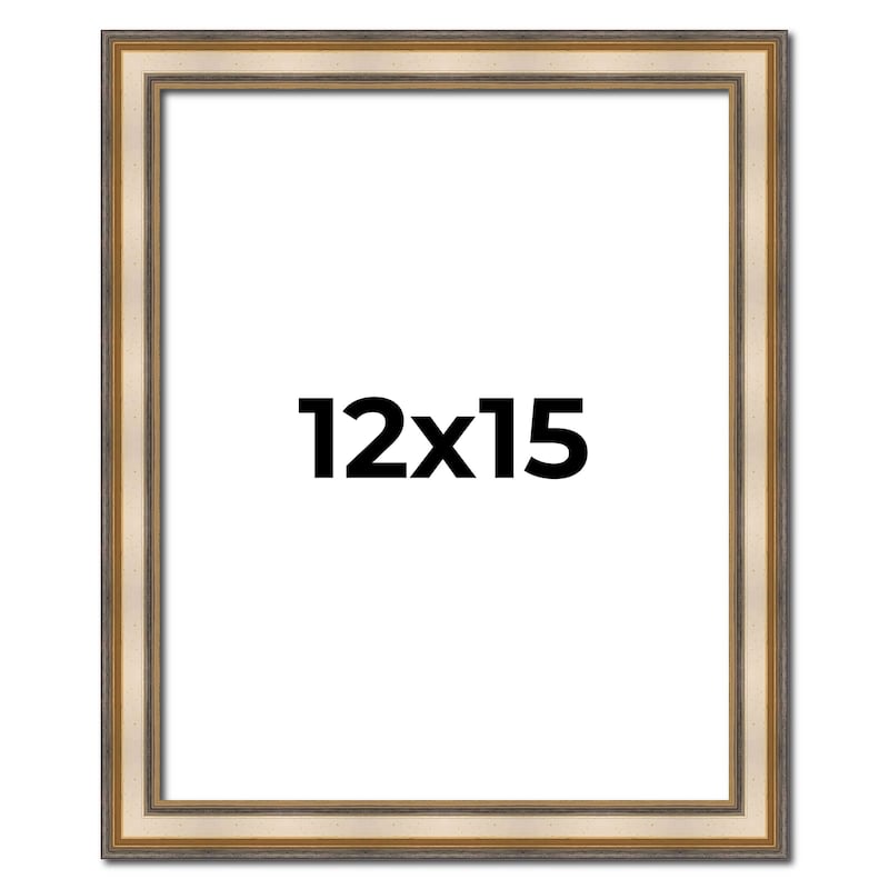 12x15 Frame Gold Solid Wood Shadow Box Width 1.5 Inches | Interior Frame Depth 2 3/8 Inches