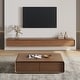 preview thumbnail 1 of 11, Floating Modern TV Stand for Living Room, Wall-Mounted Entertainment Center with Storage Drawers, Solid Wood, Fully-Assembled 62.99"-3 Drawers - Brown