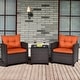 preview thumbnail 66 of 81, Costway 3PCS Patio Rattan Furniture Set Cushioned Conversation Set - See Details Orange