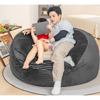 Bean Bag Chair: Giant 5' Memory Foam Furniture Bean Bag Chairs for Adults with Microfiber Cover