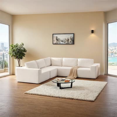116*116" Modular L Shaped Sectional Sofa,Foam-Filled Compressed Sofa
