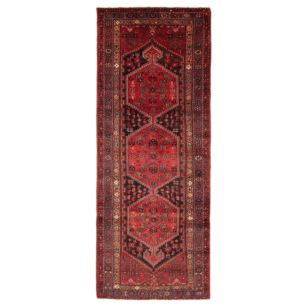 ECARPETGALLERY Hand-knotted Andelz Red Wool Rug - 3'9 x 9'10