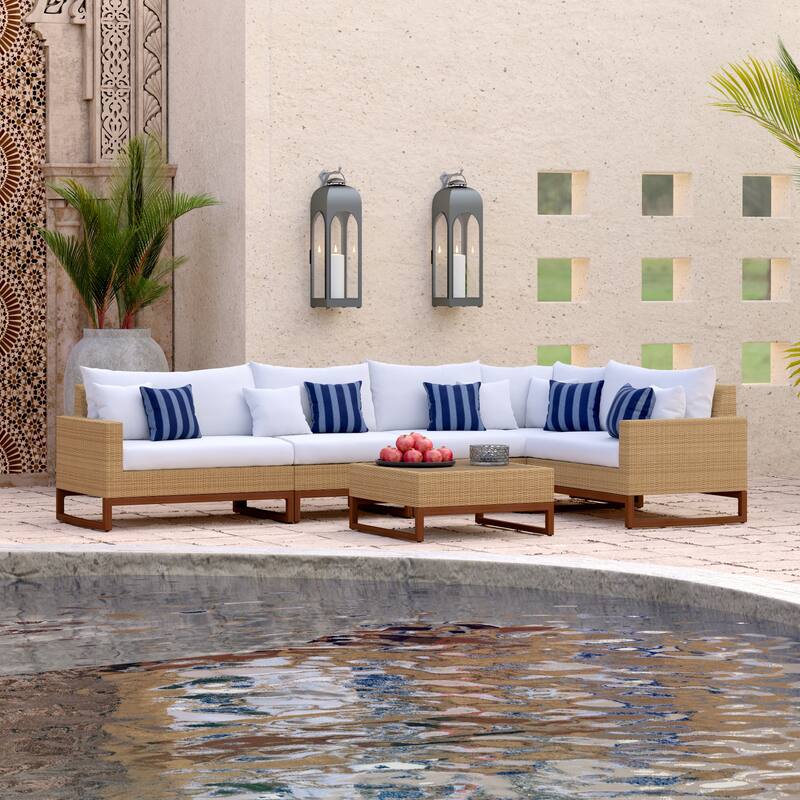 Mili 6 Piece Sunbrella Outdoor Patio Sectional and Table