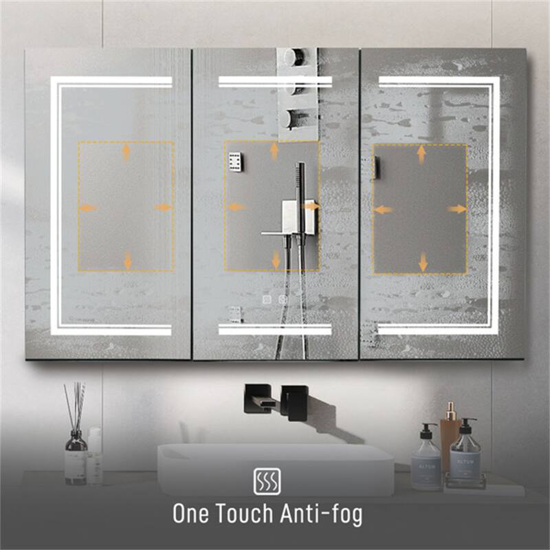 48*28in Bathroom Wall Cabinet ; Anti-Fog; Led Light; Power-Off Memory