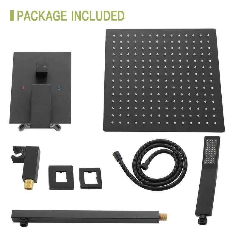 10 Inch Wall Mounted Square Shower System with Rough-in Valve