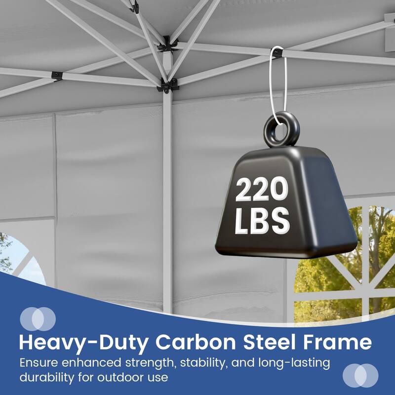 Gymax 10 X 20 FT Pop up Canopy Tent w/ 6 Sidewalls Wheeled Bag 6