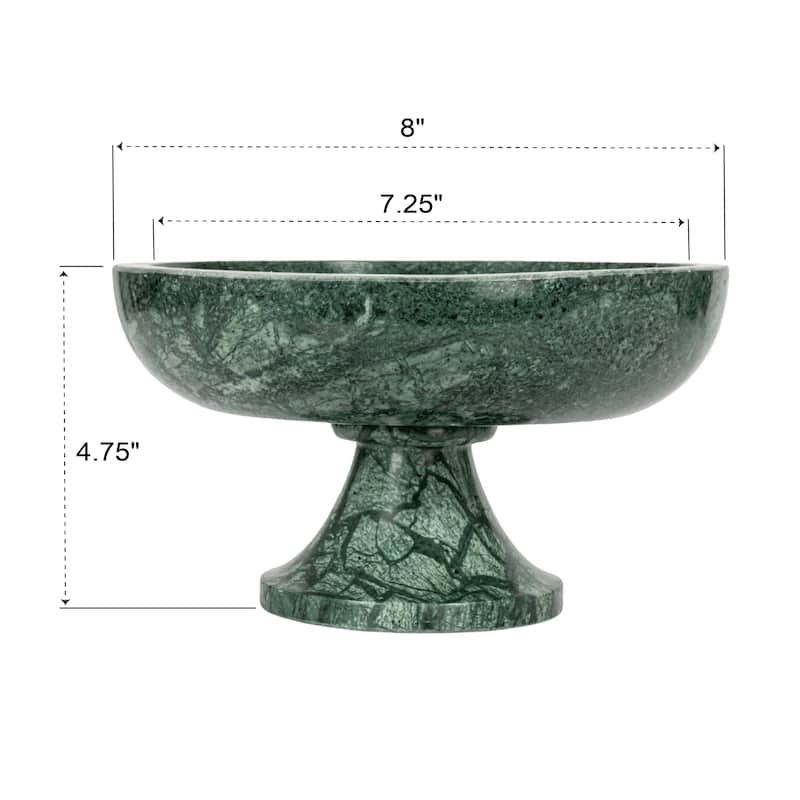 Marble Footed Bowl - 8.0"L x 8.0"W x 4.5"H