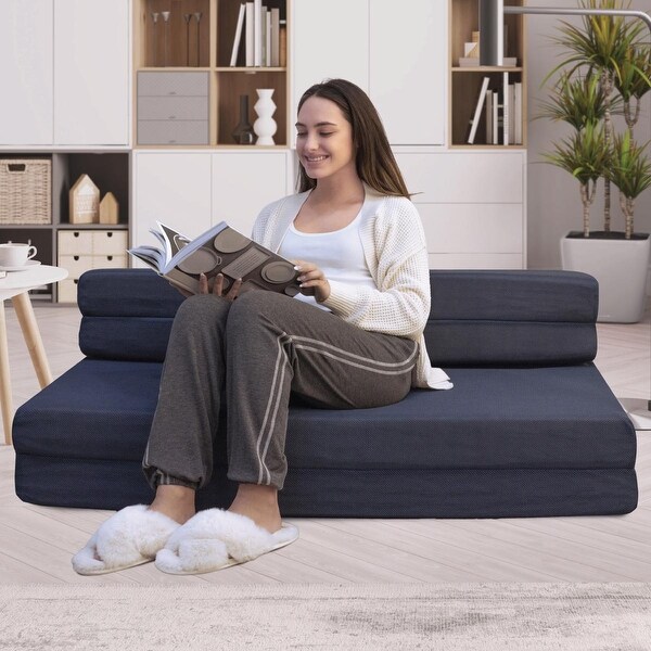 Milliard 4.5 in. Queen Tri fold Foam Mattress Sofa Bed On Sale